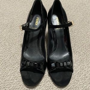 Fendi black heel size 39